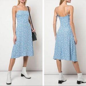 Worn once Reformation blue floral peach midi dress